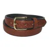 Boston Leather Men's Big & Tall Bison Leather Belt In Multi