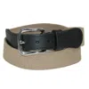 Boston Leather Men's Big & Tall Cotton Web Belt With Leather Tabs In Multi
