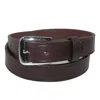 Boston Leather Men's Big & Tall Leather 1 1/4 Inch Sports Officials Belt In Brown
