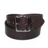Boston Leather Men's Big & Tall Leather Garrison Belt With Hidden Elastic Stretch In Brown