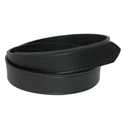Boston Leather Men's Big & Tall Leather No Scratch Work Belt With Hook And Loop Closure In Black