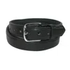 Shop Boston Leather Men's Bison Leather Belt In Black