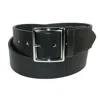 BOSTON LEATHER MEN'S LEATHER GARRISON BELT WITH HIDDEN ELASTIC STRETCH