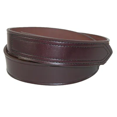 Boston Leather Men's Leather No Scratch Work Belt With Hook And Loop Closure In Brown