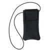 Boston Leather Solid Leather Eyeglass Case With Neck String In Black