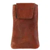 Boston Leather Textured Bison Leather Eyeglass Case In Multi