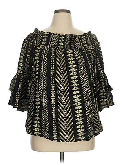 Pre-owned Boston Proper 3/4 Sleeve Blouse In Black