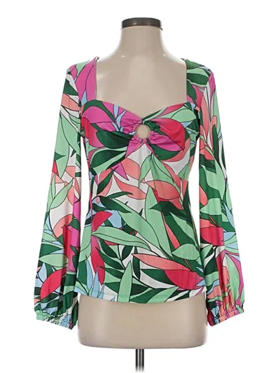 Pre-owned Boston Proper 3/4 Sleeve Blouse In Green