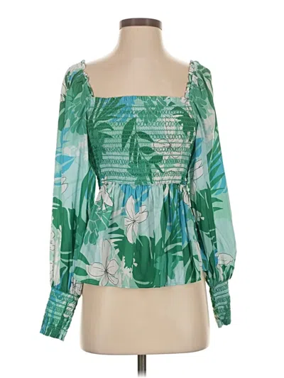 Pre-owned Boston Proper 3/4 Sleeve Blouse In Green