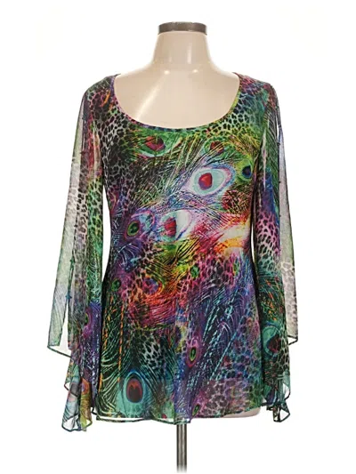 Pre-owned Boston Proper 3/4 Sleeve Blouse In Green