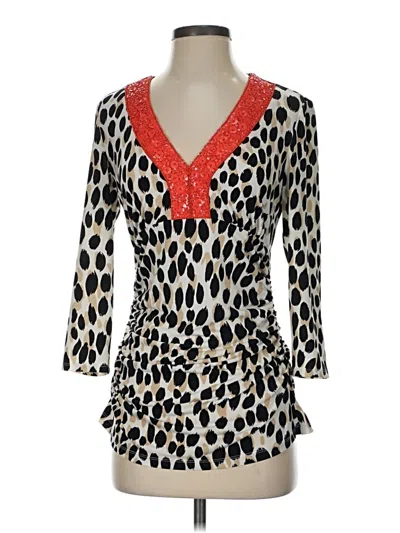 Pre-owned Boston Proper 3/4 Sleeve Blouse In Ivory
