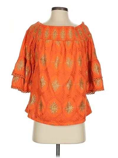 Pre-owned Boston Proper 3/4 Sleeve Blouse In Orange