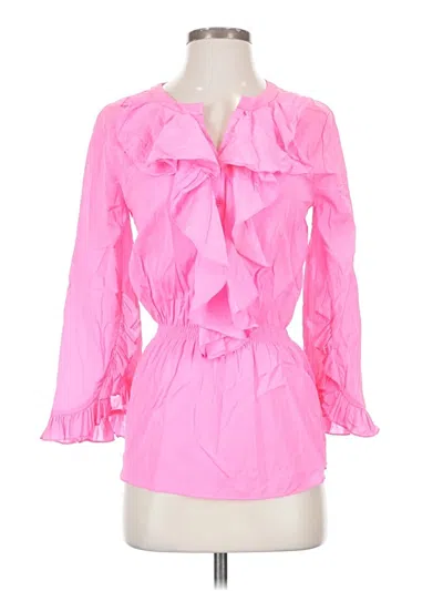Pre-owned Boston Proper 3/4 Sleeve Blouse In Pink