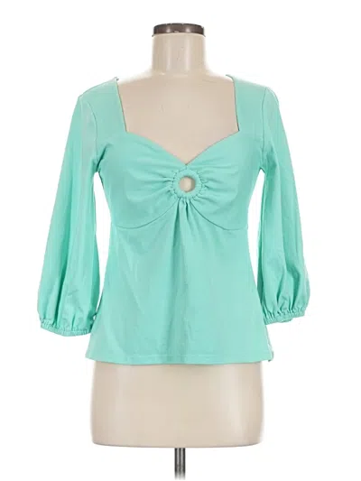 Pre-owned Boston Proper 3/4 Sleeve Blouse In Teal