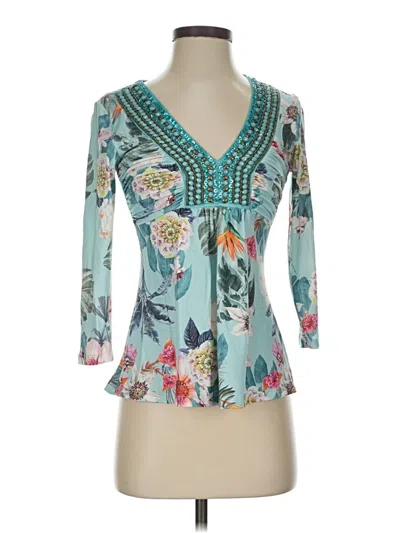 Pre-owned Boston Proper 3/4 Sleeve Blouse In Teal