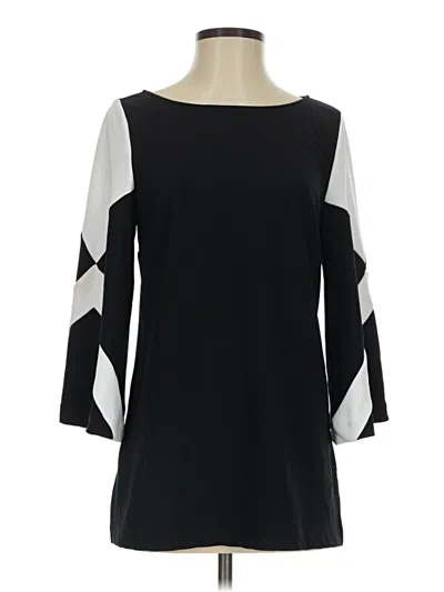 Pre-owned Boston Proper 3/4 Sleeve Top Black Boatneck Tops