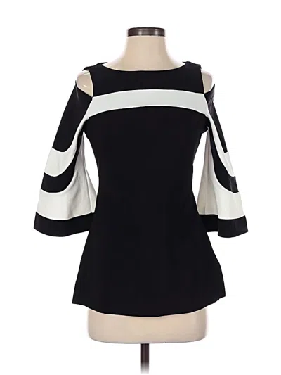 Pre-owned Boston Proper 3/4 Sleeve Top Black Cold Shoulder Neckline Tops