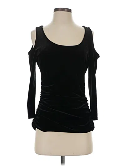 Pre-owned Boston Proper 3/4 Sleeve Top Black Cold Shoulder Neckline Tops