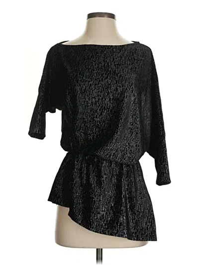 Pre-owned Boston Proper 3/4 Sleeve Top Black One Shoulder Neckline Tops