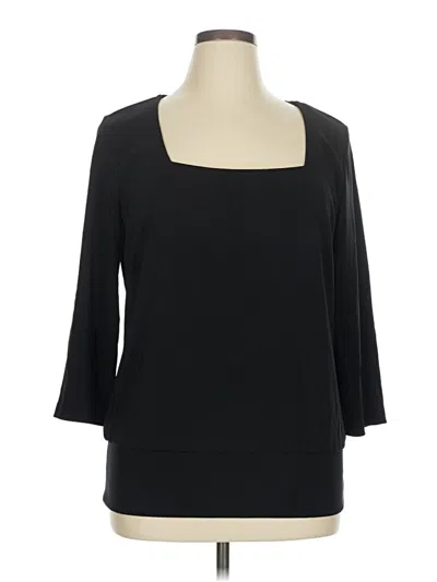 Pre-owned Boston Proper 3/4 Sleeve Top Black Scoop Neck Tops