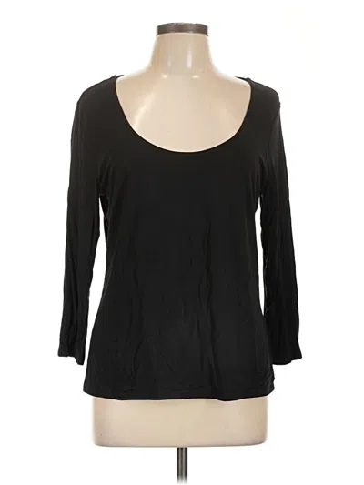 Pre-owned Boston Proper 3/4 Sleeve Top Black Scoop Neck Tops