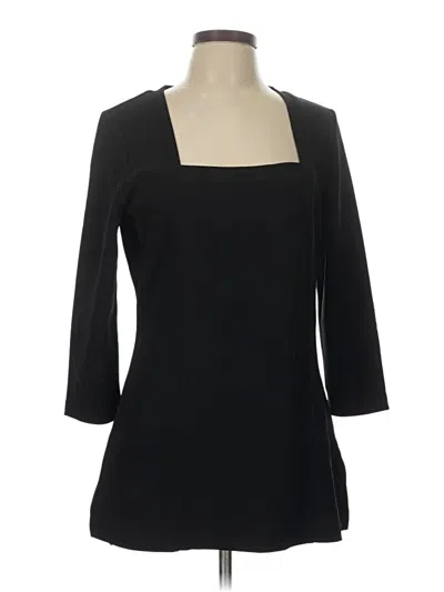 Pre-owned Boston Proper 3/4 Sleeve Top Black Square Neckline Tops