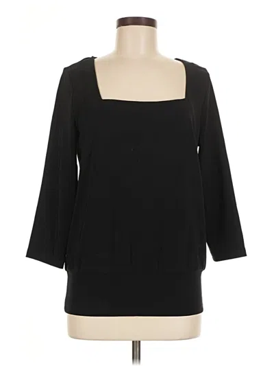Pre-owned Boston Proper 3/4 Sleeve Top Black Square Neckline Tops