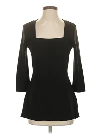 Pre-owned Boston Proper 3/4 Sleeve Top Black Square Neckline Tops