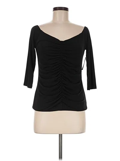 Pre-owned Boston Proper 3/4 Sleeve Top Black Sweetheart Neckline Tops