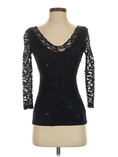 Pre-owned Boston Proper 3/4 Sleeve Top Black Sweetheart Neckline Tops