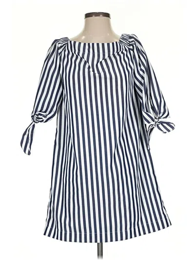 Pre-owned Boston Proper 3/4 Sleeve Top Blue Boatneck Tops