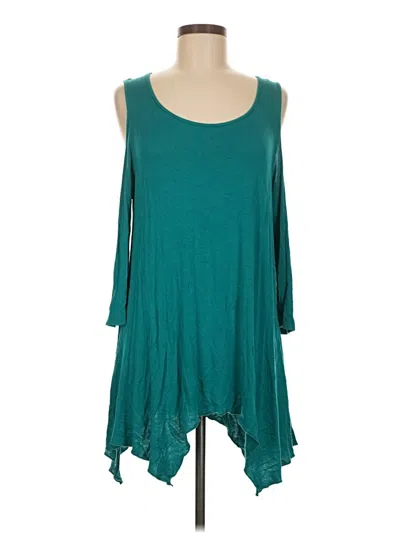 Pre-owned Boston Proper 3/4 Sleeve Top Blue Cold Shoulder Neckline Tops