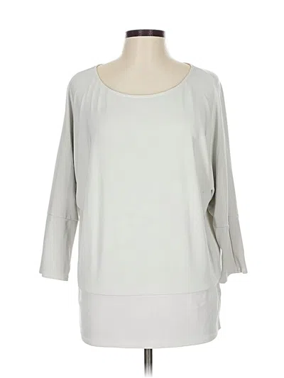 Pre-owned Boston Proper 3/4 Sleeve Top Gray Boatneck Tops
