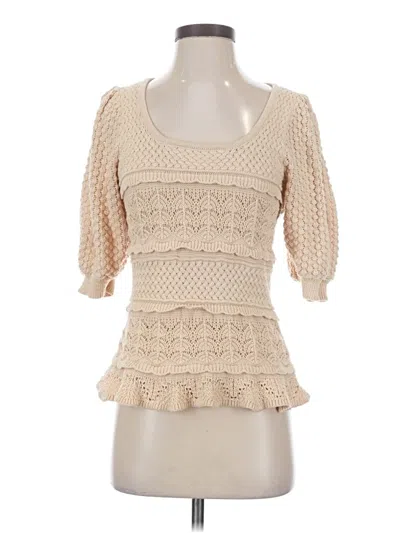 Pre-owned Boston Proper 3/4 Sleeve Top Ivory Sweetheart Neckline Tops
