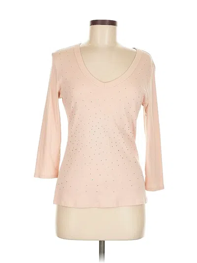 Pre-owned Boston Proper 3/4 Sleeve Top Pink Cold Shoulder Neckline Tops