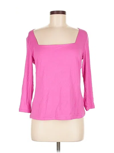 Pre-owned Boston Proper 3/4 Sleeve Top Pink Square Neckline Tops