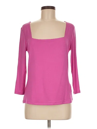 Pre-owned Boston Proper 3/4 Sleeve Top Pink Sweetheart Neckline Tops