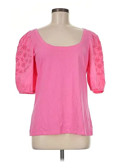 Pre-owned Boston Proper 3/4 Sleeve Top Pink Sweetheart Neckline Tops