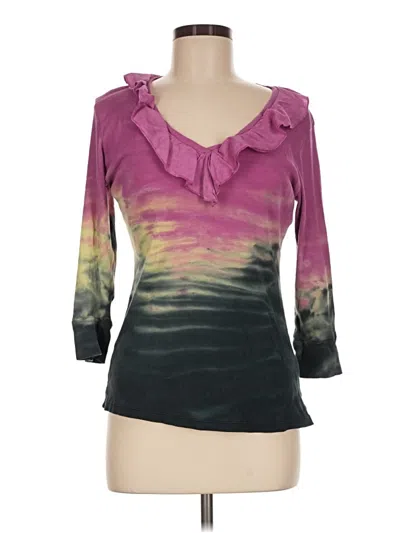 Pre-owned Boston Proper 3/4 Sleeve Top Purple Sweetheart Neckline Tops