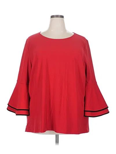 Pre-owned Boston Proper 3/4 Sleeve Top Red Boatneck Tops