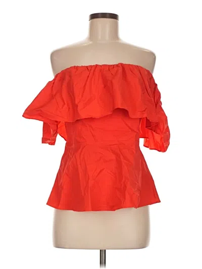 Pre-owned Boston Proper 3/4 Sleeve Top Red Strapless Neckline Tops