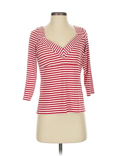 Pre-owned Boston Proper 3/4 Sleeve Top Red Sweetheart Neckline Tops