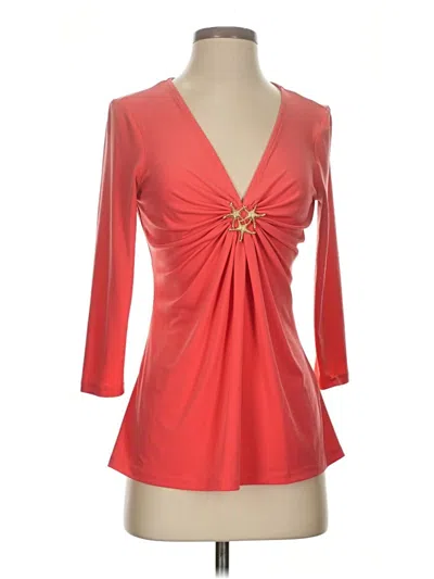 Pre-owned Boston Proper 3/4 Sleeve Top Red Sweetheart Neckline Tops