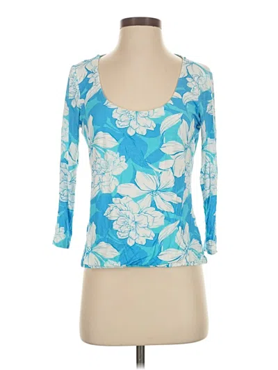 Pre-owned Boston Proper 3/4 Sleeve T-shirt In Blue