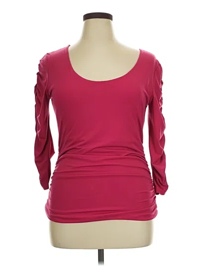 Pre-owned Boston Proper 3/4 Sleeve T-shirt In Burgundy