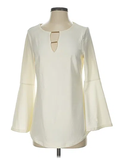 Pre-owned Boston Proper 3/4 Sleeve T-shirt In Ivory