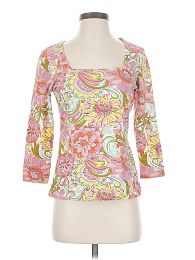 Pre-owned Boston Proper 3/4 Sleeve T-shirt In Pink