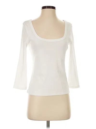 Pre-owned Boston Proper 3/4 Sleeve T-shirt In White