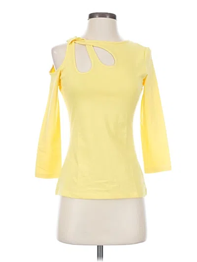 Pre-owned Boston Proper 3/4 Sleeve T-shirt In Yellow