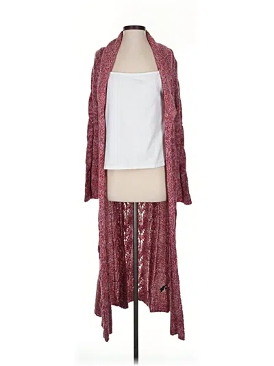 Pre-owned Boston Proper Cardigan Sweater In Burgundy